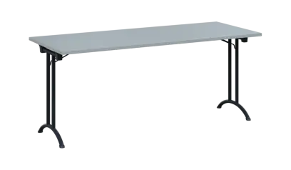 SLA 180 lak skládací jednací stůl 1800x700, deska 25 mm, podnož černý lak, deska šedá